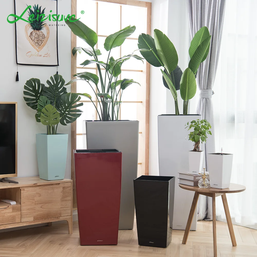 Plastic Plant Pot Flower Planter Holder Modern Indoor  0utdoor Decor Large 