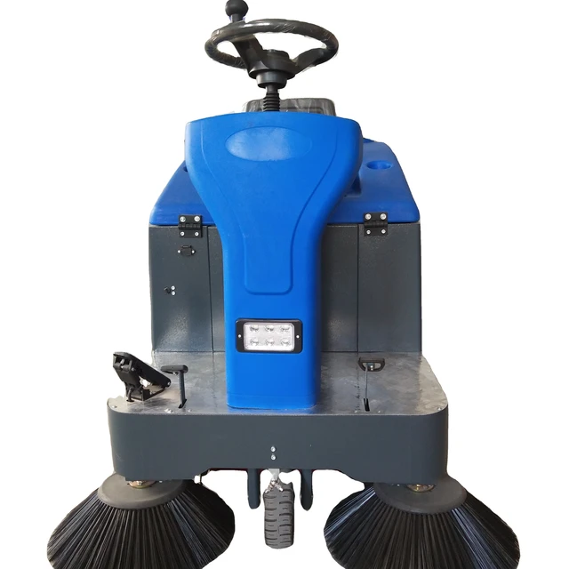New Arrival SW1250A Driving Electric Vacuum Street Sweeper Road Sweeper Street  Cleaning Machine Blue  48V52AH 1250mm