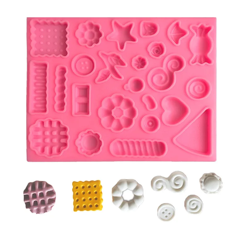 Hot sale 3D chocolate silicone mold DIY glue mold Waffle dessert cookie sandwich candy chocolate cake baking mold