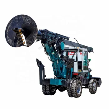 piling depth 30m crawler borehole hydraulic bore-pile-machine ground screw pile driver