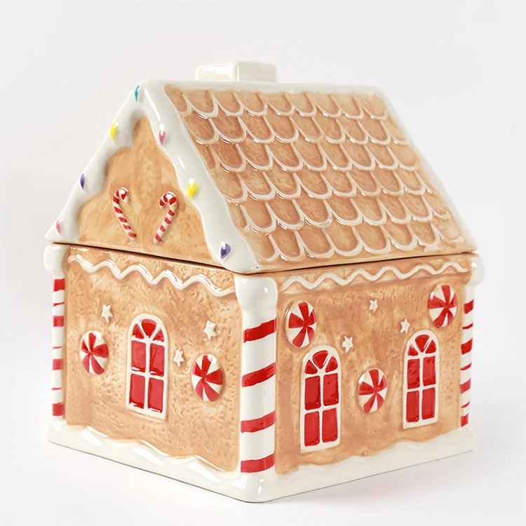 Best Selling christmas decoration Christmas ceramics house Storage tank For Christmas home decoration