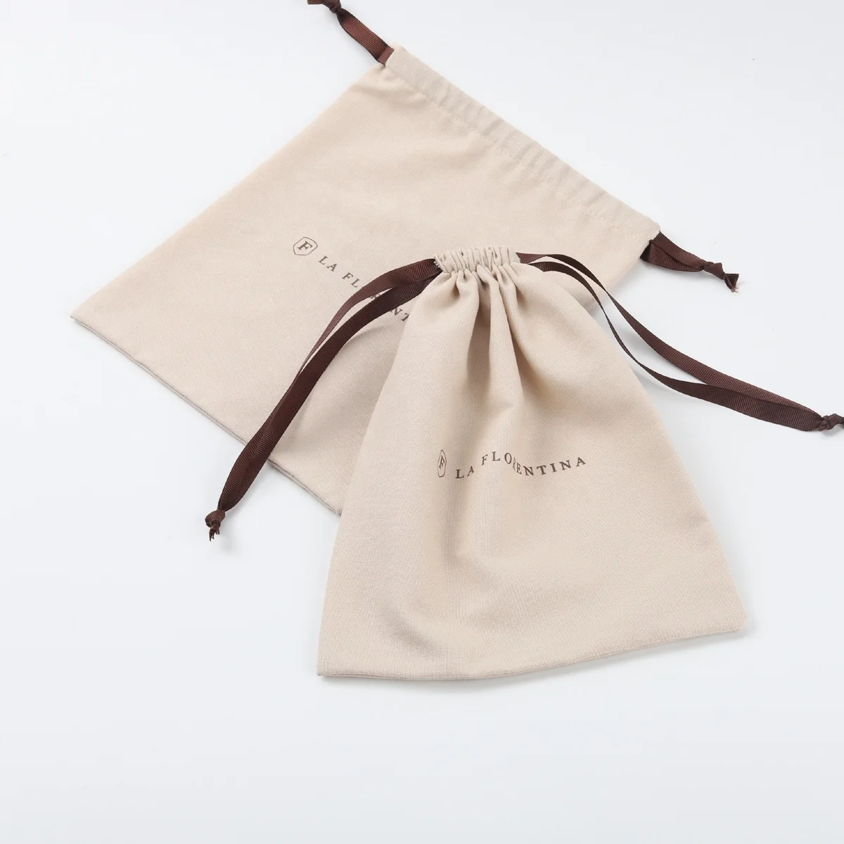 Hot Sale Coffee Cotton Linen Cosmetic Drawstring Gift Bag Organic Cotton Muslin Makeup Pouch