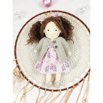 New handmade dolls for girls infant baby birthday gift handmade rag dolls for home blonde long hair with clothing in 12 inches