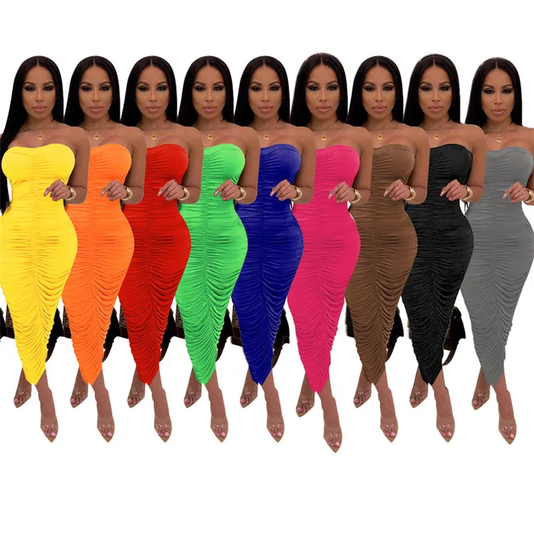 Fabric Milk Silk Dress Candy Color High 