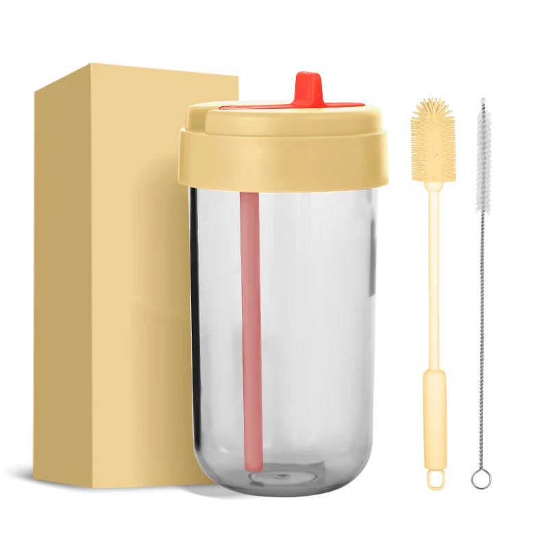 Customized Logo 320ml Coffee Cup Plastic Cup Milk Juice Tumbler PP PC Tritan Material 100% Leakproof