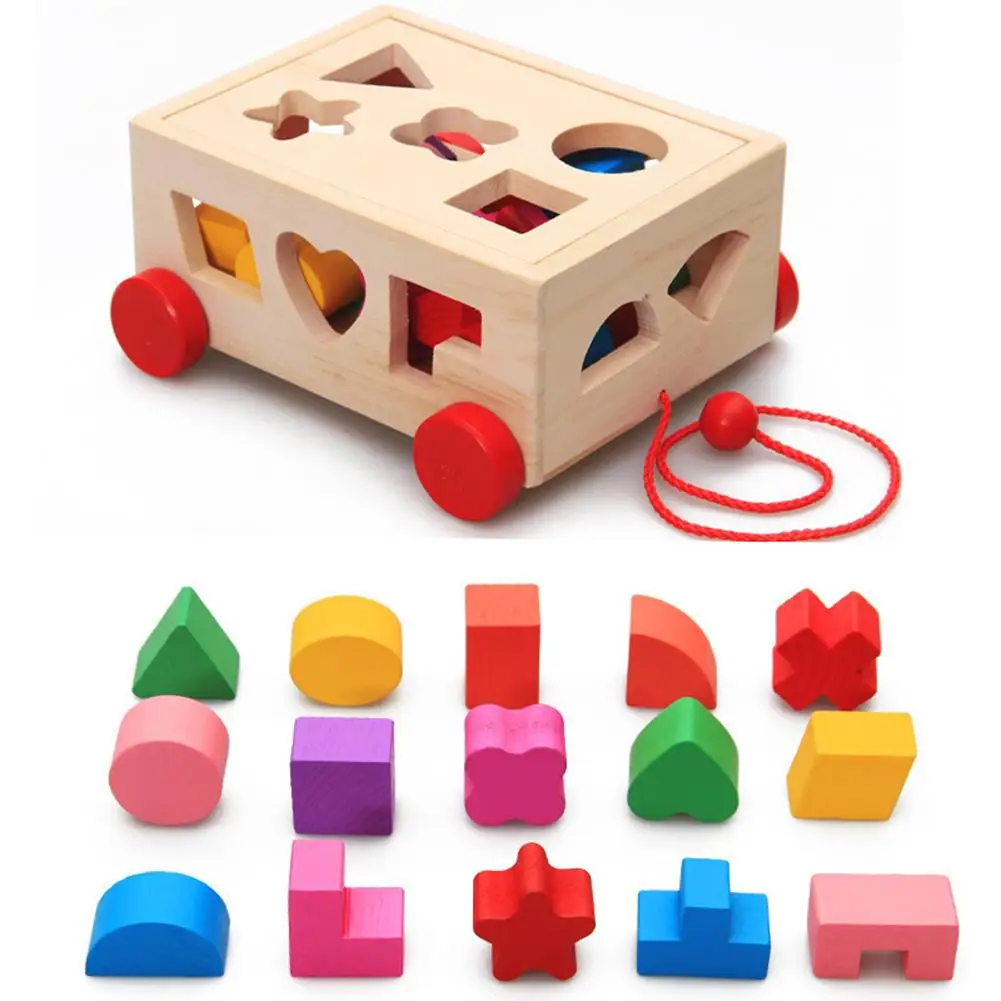 Baby Products Online - Towo wooden pull dog with shape sorter
