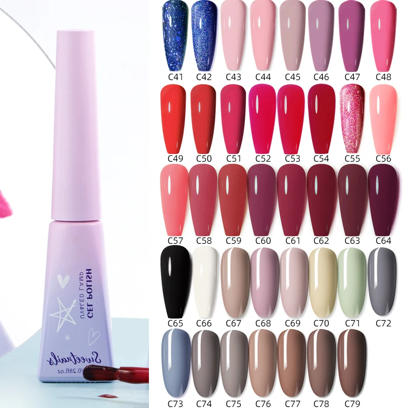 79 Colors 8ml UV Gel Nail Polish Shine Soak Off UV LED Gel Varnish Salon