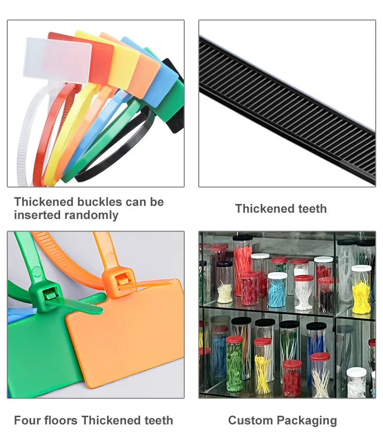 3.5X150mm Customizable colors nylon cable zip ties tags Not easily broken details
