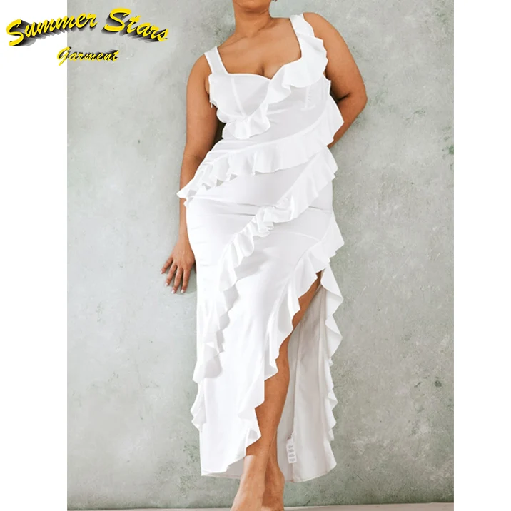 2023 cotton summer plus size for church white evening dresses for fat women dresses 4xl 5xl 6xl 7xl sexy womens clothing