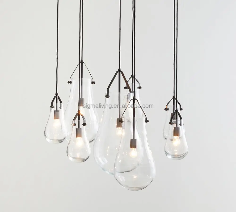 light luxury crystal recycled glass 8-light chandelier