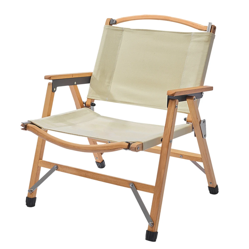 wood and canvas outdoor chairs