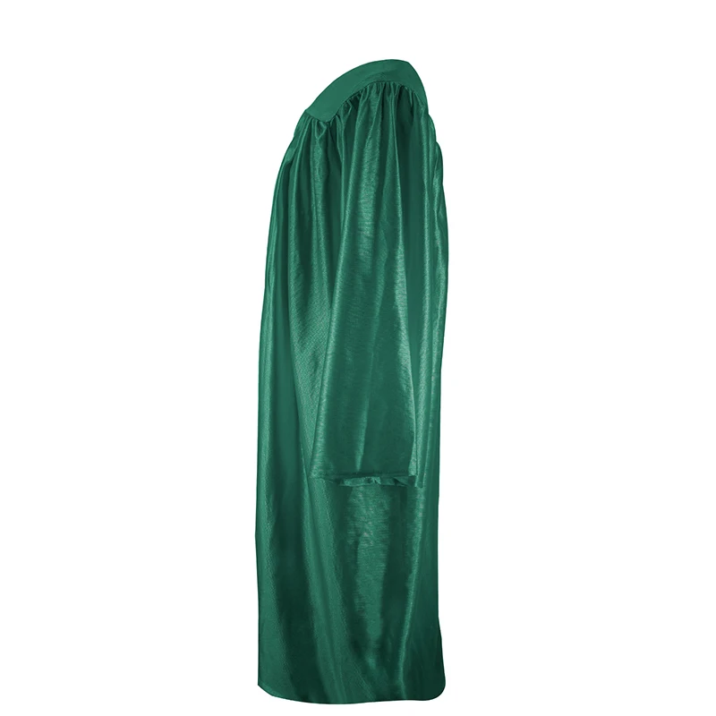 All Grades US Style Shiny Forest Green Graduation Gown factory