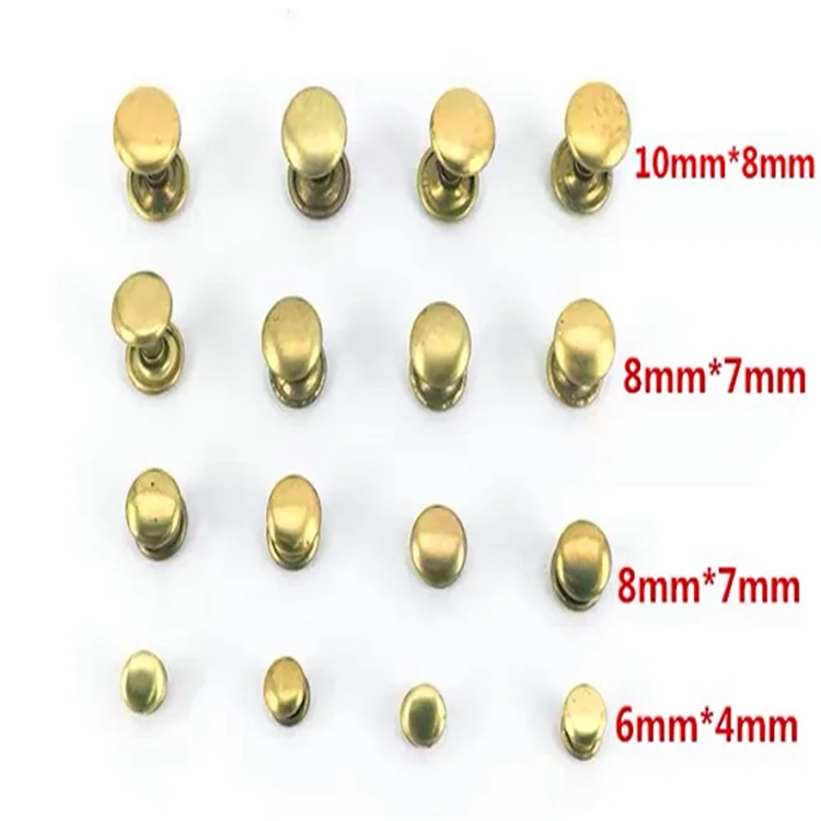 More shiny solid brass double side rivets for luggage leather