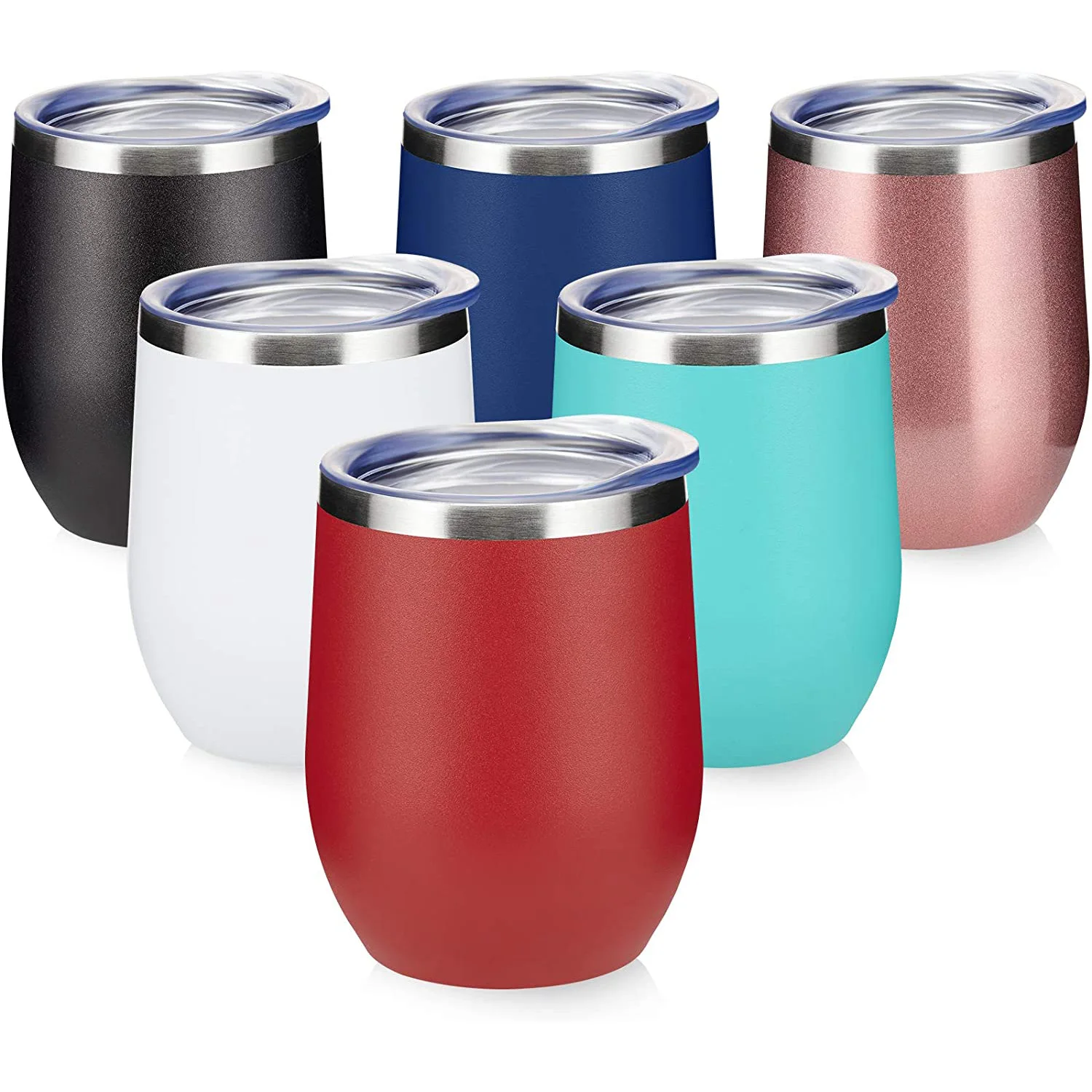 New Stainless Steel Wine Tumbler Cup with Lid and Straw Double Wall Insulated 