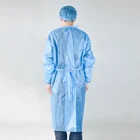 Gown Isolation Gown Personal Safety Equipment Bunny Suit Disposable Pe Isolation Gown With Long Sleeve Non Woven Gown