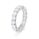 Sterling Ring Customize Lady Jewelry 925 Sterling Silver Ring Elegant Cubic Zirconia Tennis Ring