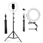 Video 201SA 10" Ring Light With1.6m Light Stand Phone Holder For Live Stream Makeup YouTube Video TikTok