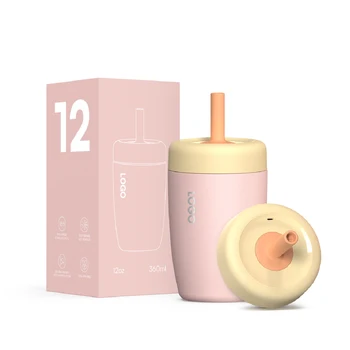 New Design 12oz MINI Tumbler for Kids with Leak-proof Lid  Insulated Stainless Steel Mug with Straw Keeps Drinks Cold & Hot