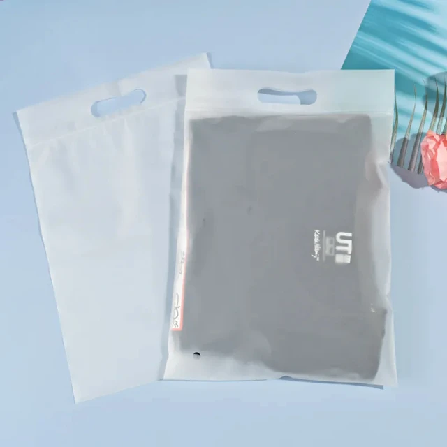 Eco Friendly Custom Logo Printing T Shirt Frosted Transparent Plastic Poly Packaging Zip Lock Bags For Clothes zip lock bag