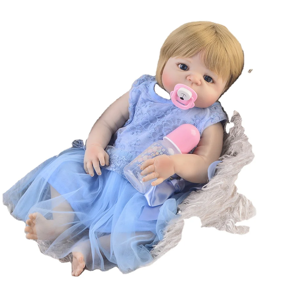 Npk 50cm Maddie Reborn Baby Full Body Silicone Girl Doll Toddler Princess  With Blonde Rooted Hair 100% Hand Painted Doll Christmas Gift Toys