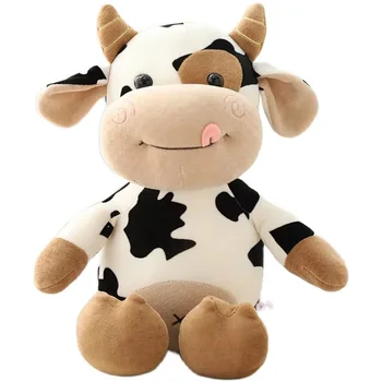 Cute cow new plush toy Hobbit spotted cow Zodiac gift doll male and female students to send gifts