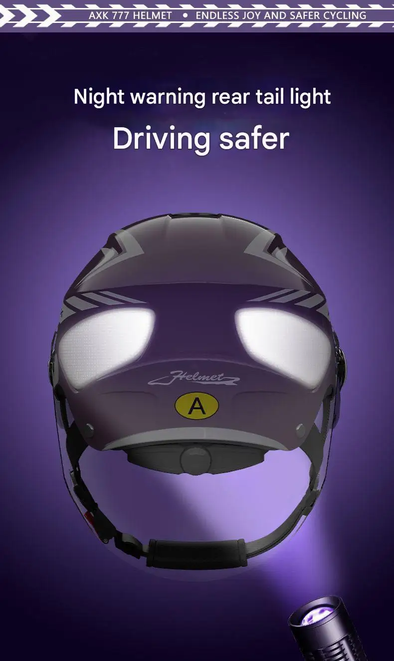 New Electric Bike Half Face Helmet ABS Double Lens Sun Protection DOT Approved Summer Adjustable Motorcycle