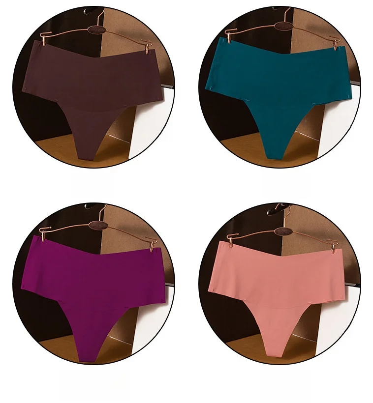 New solid colors bikini Culottes De Femmes Briefs Lingerie V Shape Waist Ladies Seamless Panties For Women T-Back Panties