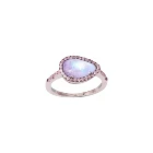 Rings For Women Fashionable And Exquisite Geometry Rainbow Moonstone Gemstone Zircon Ring For Women