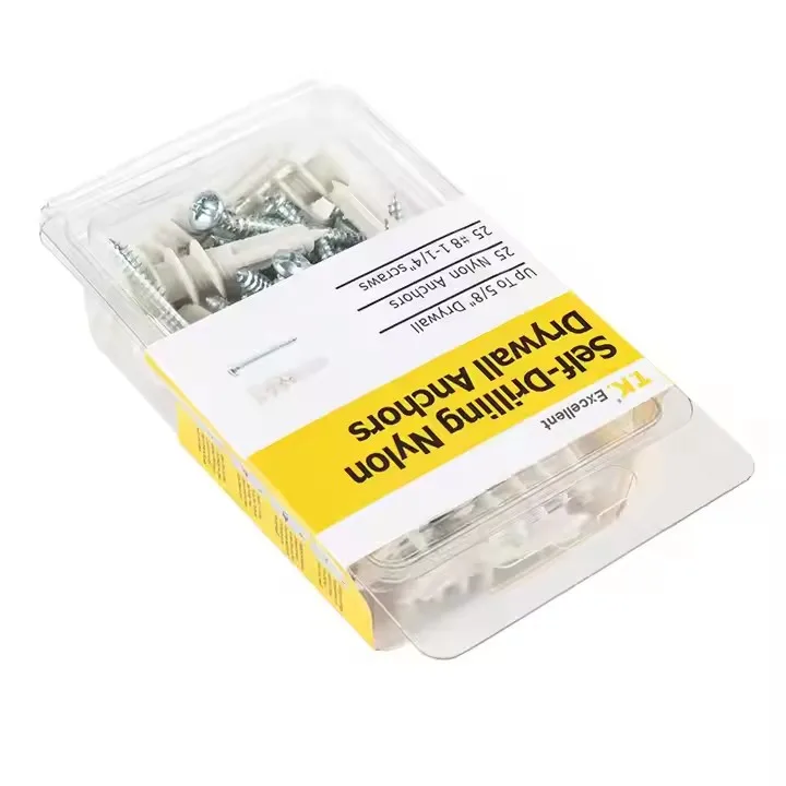 White Nylon Self-Drilling Wall Mount Anchor Industrial Plastic Screws for Home Improvement and Construction details
