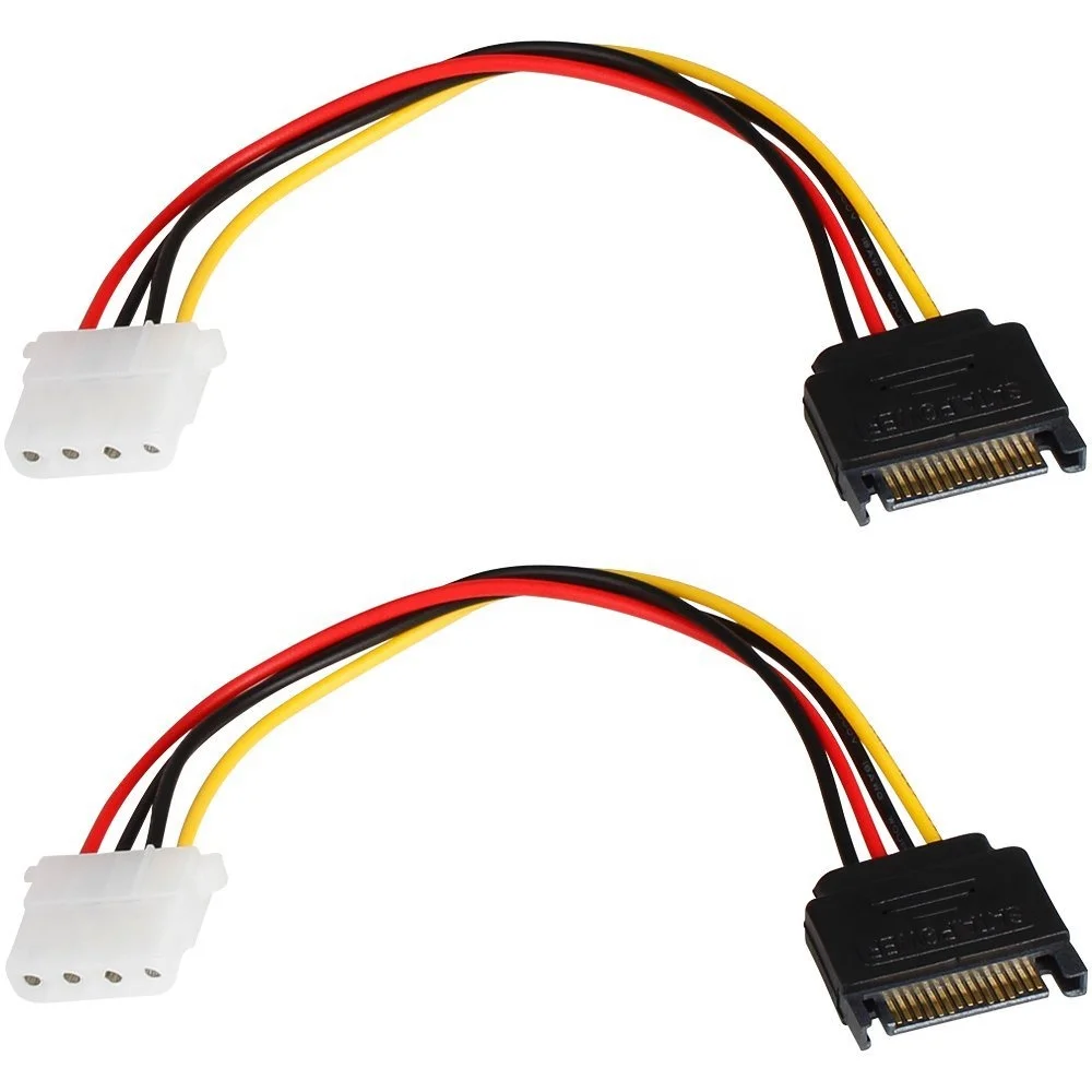 Molex IDE 4 pin to SATA 15 pin Power Connector Adapter Cable  TW 