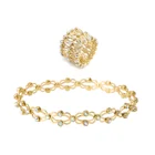 Bracelet Adjustable Brass Rhinestone 2 Wear Magic Ring Bracelet Telescopic Ring A Dual-use Ring Bracelet