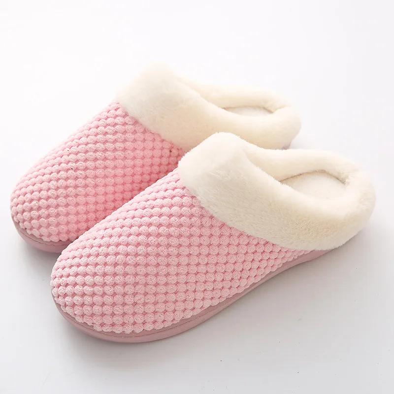 Pologe Home Warm Cotton Slippers Couple Wood Floor Anti slip Home Cotton Shoes Cotton Slippers Anti slip