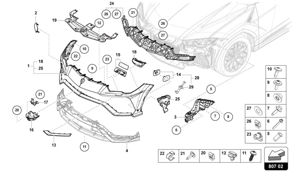 Best Quality Metal Material Water Tank Top Cover Bumper Cover For Lamborghini URUS OE 4ML807081 supplier