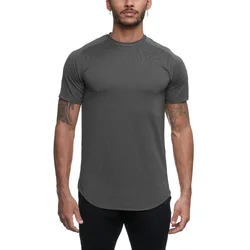 Wholesale Plus Size Sportswear Men Gym T Shirt High Quality Workout Tops Short Sleeve Fitness Running Athletic Shirt