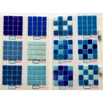 Swimming Pool and Bathroom Wall Blue Color Glass Mosaic Tile