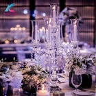 Candle Holder Wedding Candelabra 5 Candle Holder Hurricanes Lampshade Candelabra Crystal Wedding Table Centerpiece