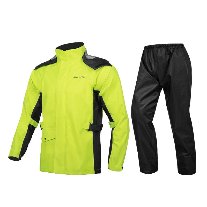 Motor Cycle Gray Rain Jacket Gear Hood 