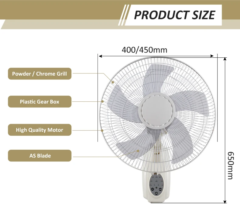 Wall Fan, Portable, Electric, Plastic - detail 4