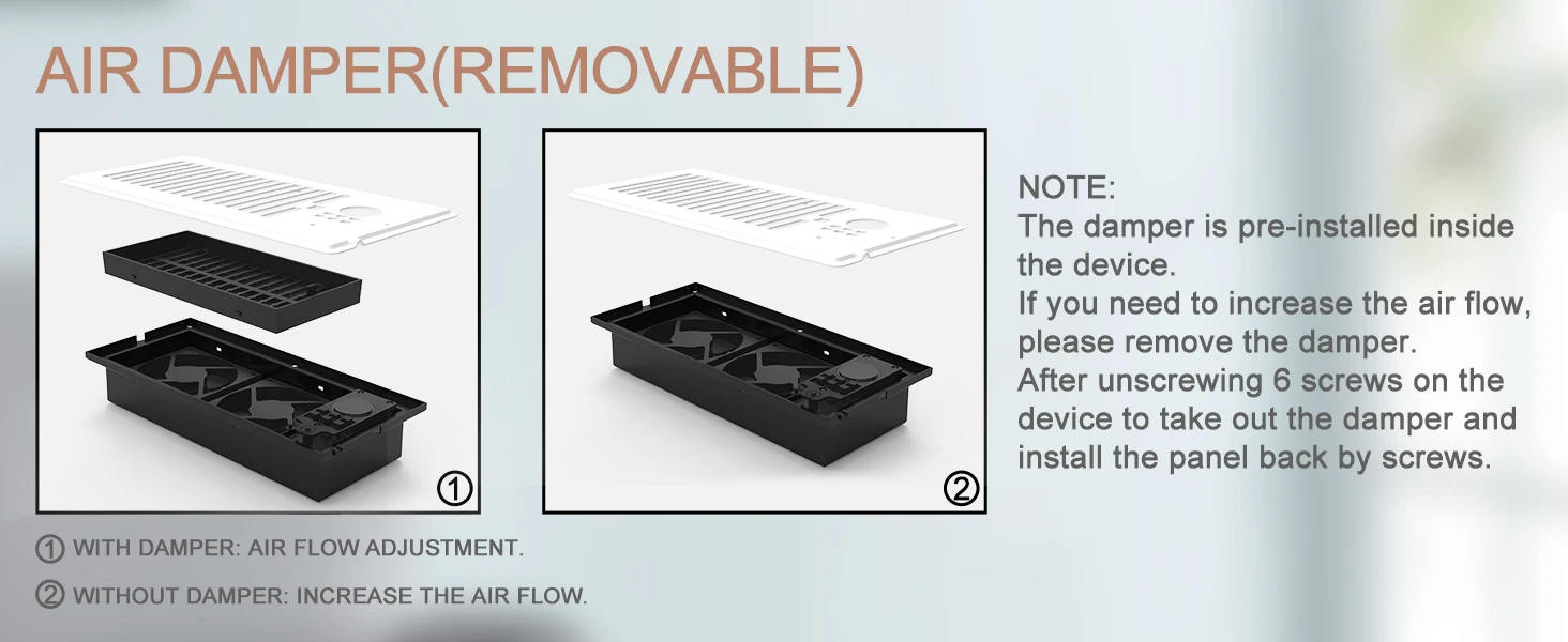 Vent Register Booster Fan, Plastic + Metal - detail 6