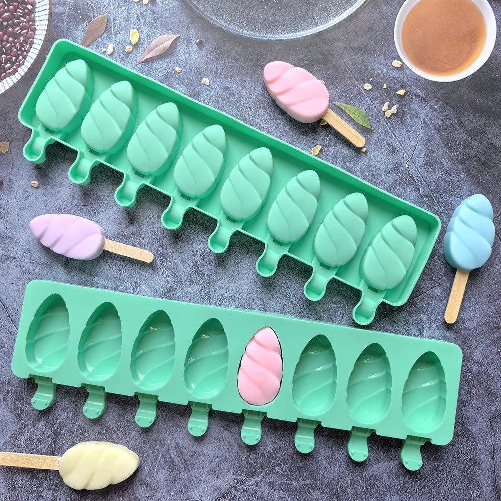 8 Hole Silicone Ice Cream Mold Makers Cake Dessert Decorating Baking Tools DIY Ice Cube Moulds Tray Popsicle Molds Reuse manufacture