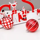 Ornaments CR-B065 Hanging Ball Ornaments Shatterproof Baubles Decoration Custom Logo Outdoor Red Christmas Ball
