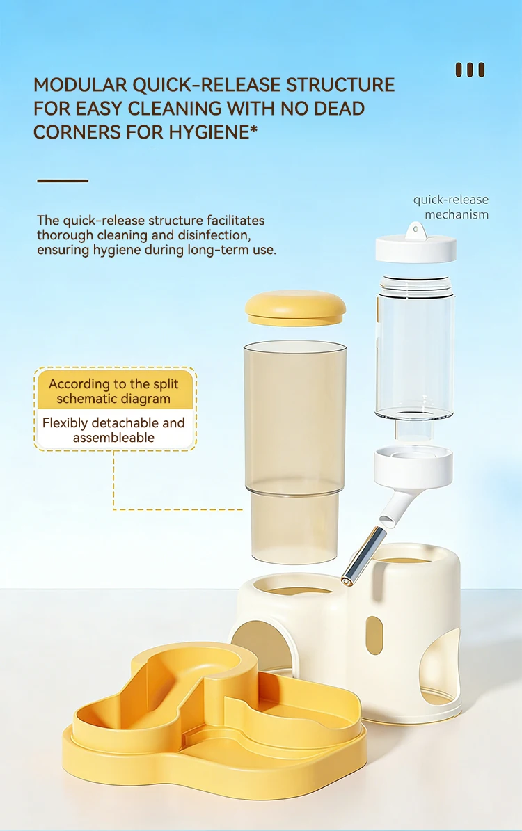 New 2 in 1 Hamster Food and Water Feeder Large Capacity Easy to Clean Small Pet Supplies details