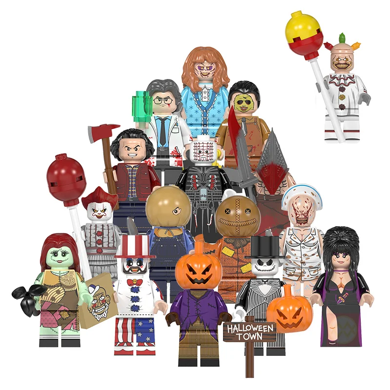 Details about   NEW Minifigures lego moc Halloween Day Freddy Jason Killer Sam Elvira Jack Sally 