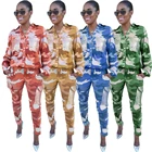 Color Shirt MSL1146-Hot Sale Women's New Personality Solid Color Casual Camouflage Shirt Two-Piece Suit