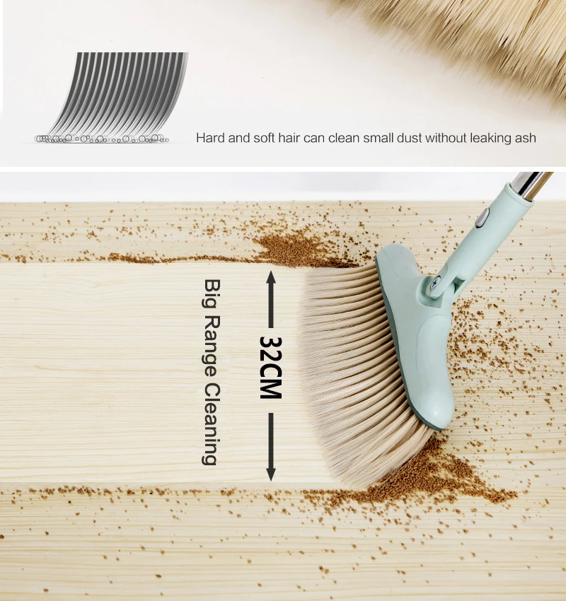 Factory Price 2025 Hot Sale Folding Broom and Dustpan Set Three-section Pole Broom Dustpan with PET Bristle, Household Items