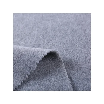 Popular light grey fancy knitted buy polar 100 polyester melange fleece fabric