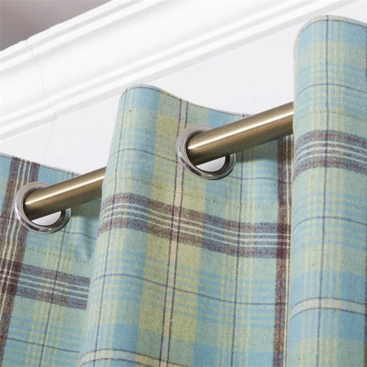 Factory direct sale curtain plaid fabric Nordic style jacquard curtains custom