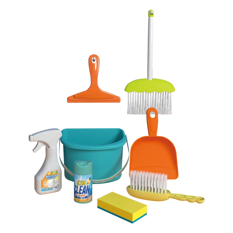 Kids montessori household pretend cleaning tools toy set with brooms and mops