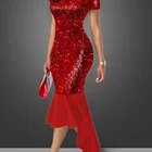 Dresses Dress Sequin Short Sleeve Off The Shoulder Mermaid Casual Long Dresses For Womens Bodycon Dress