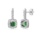 Cz Earrings Earring 2021 New Trendy Green CZ Earrings For Women 925 Square Fashion Earring